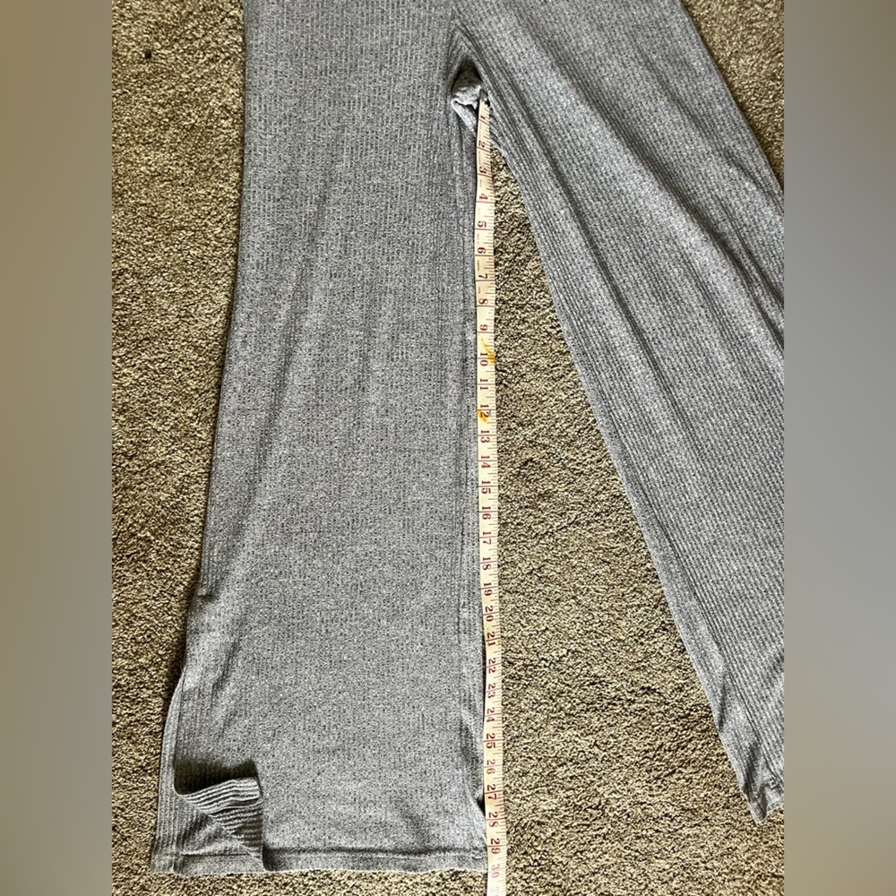 Wide legs slit comfy high waisted ribbed pants - Picture 7 of 9